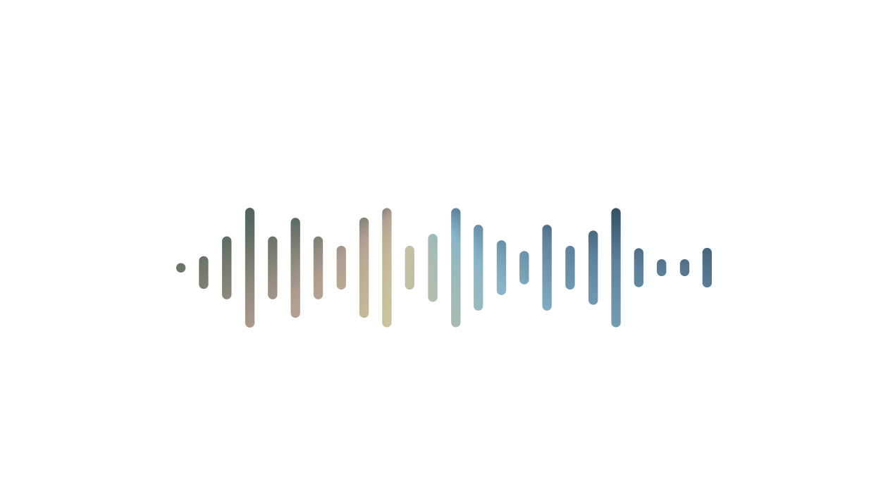 Uma onda sonora com um degradê colorido.