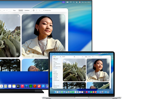Mac diffusant des photos sur un téléviseur à écran plat via AirPlay
