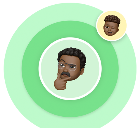 Illustration d’un papa qui se frotte le menton en réfléchissant, avec une petite bulle montrant son fils qui fait un clin d’œil