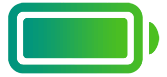 Icône de batterie complètement chargée