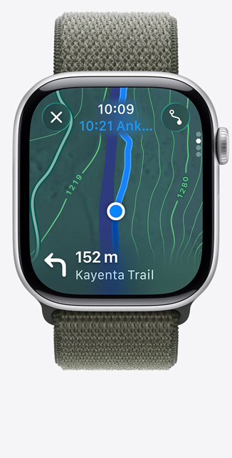 Apple Watch Series 11, Karten Display, Wanderroute