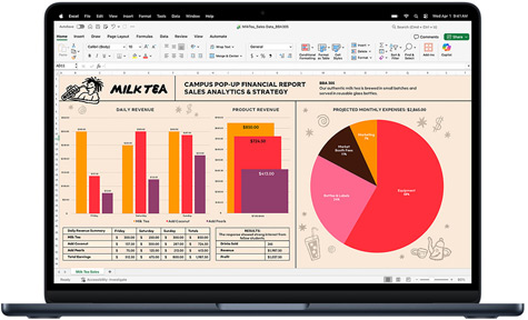L’app Microsoft Excel affichée sur un MacBook Pro