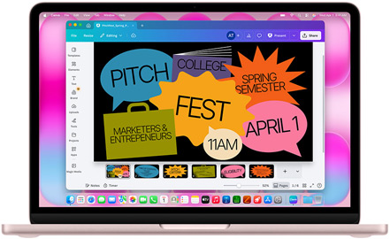 Appen Canva visas på en MacBook Air