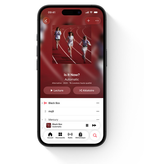 iPhone montrant l’interface utilisateur d’Apple Music avec L'Impératrice