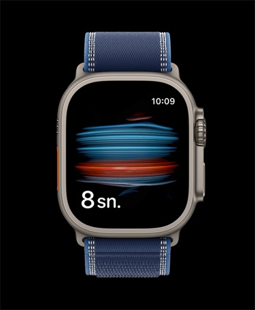 Apple Watch Ultra 3, titanyum kasa, natürel renk, Sağlık uygulamasında kandaki oksijen düzeyi testi