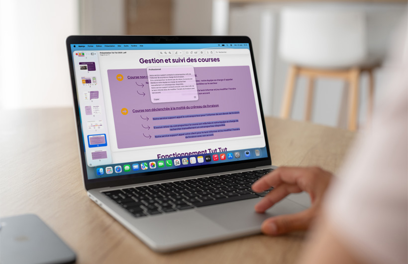Las Herramientas de Escritura de Apple Intelligence ayudan a los equipos a revisar y reescribir textos para darles un tono más profesional o cercano.