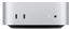 Mac mini sedd framifrån, silverfärgat hölje, två usb-c-portar, hörlursuttag.