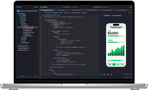 Appen Xcode visas på en MacBook Pro
