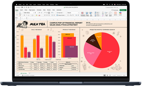 Appen Microsoft Excel visas på en MacBook Pro