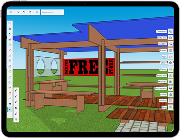 SketchUp app shown on an iPad Pro