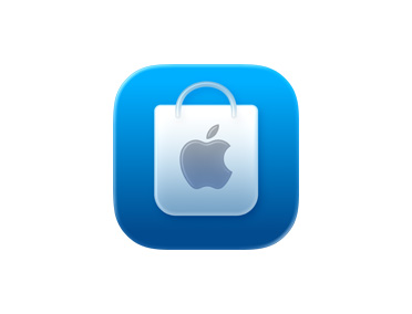 تطبيق Apple Store، أيقونة حقيبة التسوق، لون أزرق