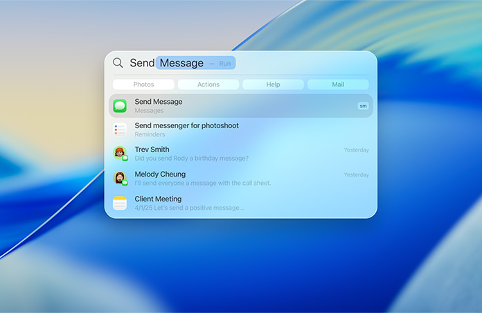 Exemples d’utilisation de Spotlight pour envoyer des messages