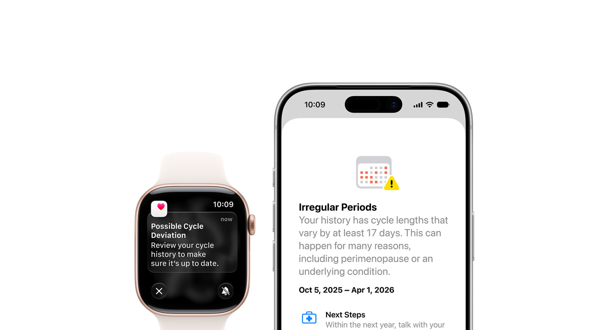 Health app Cycle Tracking update of Possible Cycle Deviation