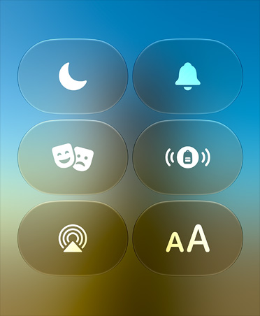 Screen showing Apple Watch Control Center